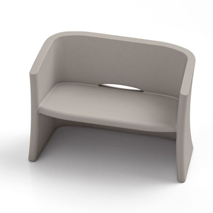 Dwuosobowa sofa ogrodowa z kolorowego polietylenu Made in Italy - Gomez Viadurini