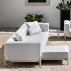 3-osobowa sofa ogrodowa z szezlongiem z aluminium i tkaniny - Filomena Viadurini