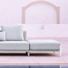 3-osobowa sofa ogrodowa z luksusową pufą z aluminium i tkaniny - Filomena Viadurini