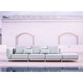 3-osobowa sofa ogrodowa z luksusową pufą z aluminium i tkaniny - Filomena