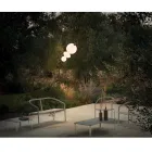 Sofa ogrodowa z aluminiową podstawą i siedziskiem z materiału tekstylnego Made in Italy - Maureen Viadurini