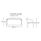 Sofa ogrodowa z aluminiową podstawą i siedziskiem z materiału tekstylnego Made in Italy - Maureen Viadurini