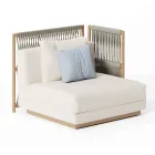 Modułowa Sofa Ogrodowa o Niskiej Drewnianej Konstrukcji Made in Italy - Rubik Viadurini