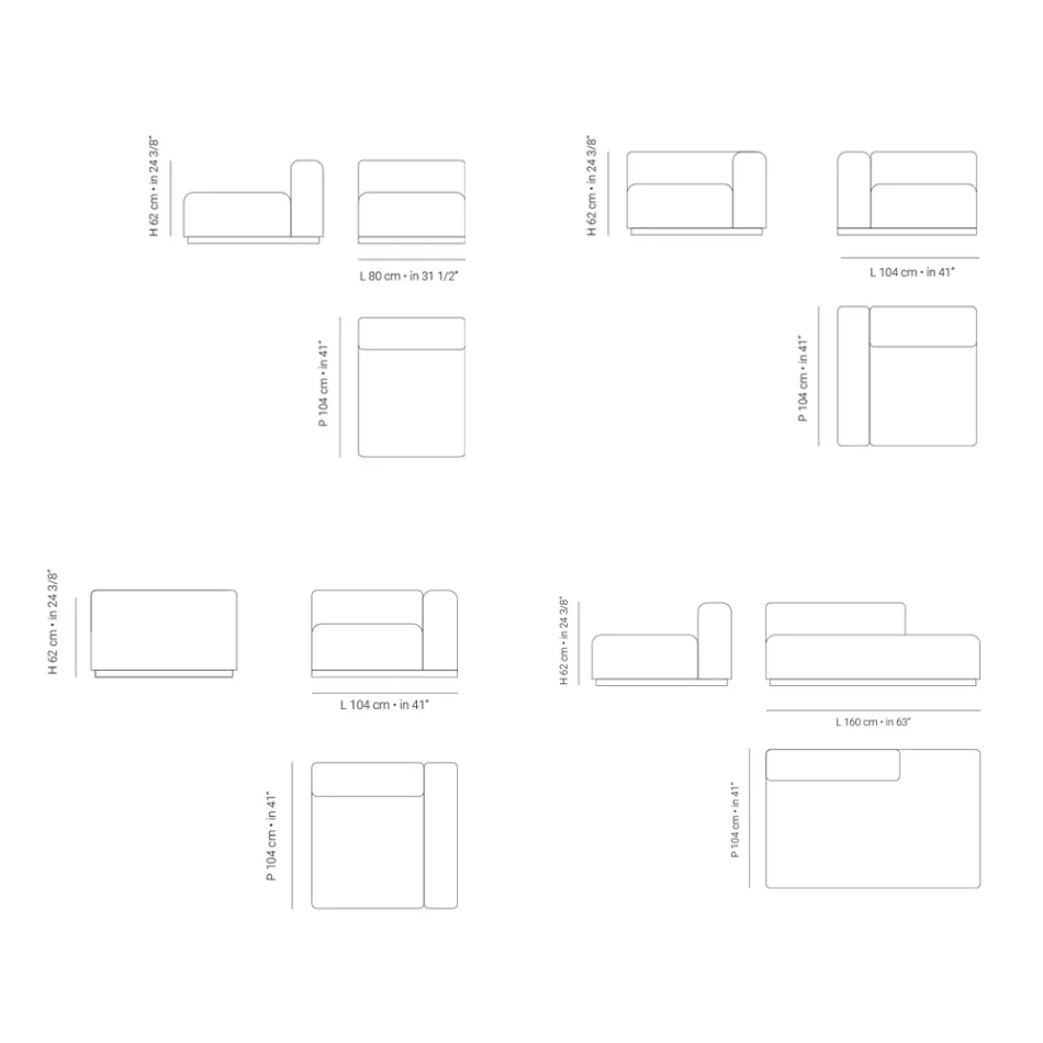 Modułowa sofa ogrodowa ze sklejki morskiej Made in Italy - Bahias Viadurini