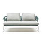 Sofa ogrodowa z siedziskiem i oparciem z liny żeglarskiej Made in Italy - Lisafilo  Viadurini