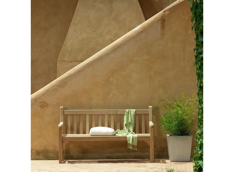 Sofa ogrodowa 2 lub 3 osobowa z drewna tekowego Made in Italy - Sleepy Viadurini
