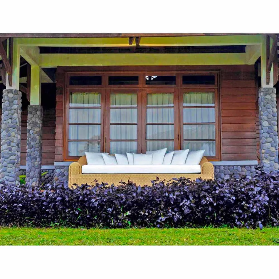 Ogród kanapa przez dużą ręcznie tkane Cooper Viadurini