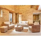 Sofa ogrodowa o różnych rozmiarach w Abace z poduszkami - Raziel Viadurini