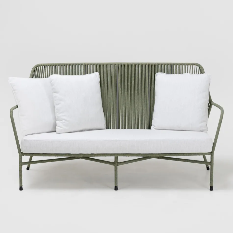 Sofa ogrodowa z aluminium i tkania lin - Asteria Viadurini
