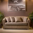 Sofa ogrodowa z naturalnego włókna Kubù z poduszkami - Isildur Viadurini