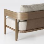 Sofa ogrodowa z drewna i tkaniny Iroko Made in Italy - Briga Viadurini