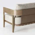 Sofa ogrodowa z drewna tekowego i tkaniny Made in Italy - Briga Viadurini
