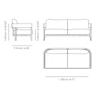 Sofa ogrodowa z drewna tekowego i tkaniny Made in Italy - Briga Viadurini