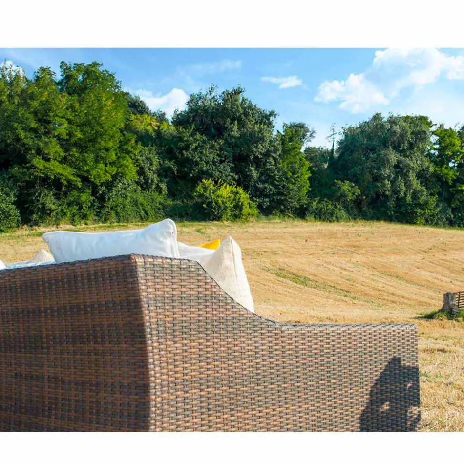 Sofa ręcznie tkane ogród Joe Coffee polietylen Viadurini