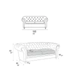 Sofa wewnętrzna z drewnianymi nóżkami i metalowymi kółkami Made in Italy - Giocoso Viadurini