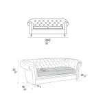 Sofa wewnętrzna z drewnianymi nóżkami i metalowymi kółkami Made in Italy - Giocoso Viadurini