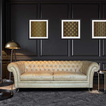 Sofa wewnętrzna z drewnianymi nóżkami i metalowymi kółkami Made in Italy - Giocoso Viadurini