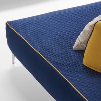 4-osobowa modułowa sofa do salonu z niebieskiej tkaniny Made in Italy - Mykonos