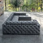 Sofa do salonu z odchylanym zagłówkiem i półwyspem - uwolniona Viadurini