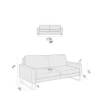 Sofa do salonu z nóżkami w kształcie sań z chromowanego metalu - ekskluzywna Viadurini