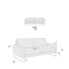 Sofa do salonu z nóżkami sań z chromowanego metalu - ekskluzywna Viadurini