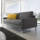 Sofa do salonu z nóżkami sań z chromowanego metalu - ekskluzywna Viadurini