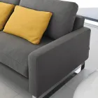 Sofa do salonu z nóżkami sań z chromowanego metalu - ekskluzywna Viadurini