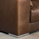 Sofa do salonu z drewna, poliuretanu i metalu Made in Italy - błyszcząca Viadurini