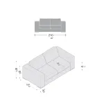 Sofa do salonu z drewna, poliuretanu i metalu Made in Italy - błyszcząca Viadurini