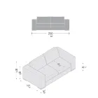 Sofa do salonu z drewna, poliuretanu i metalu Made in Italy - błyszcząca Viadurini