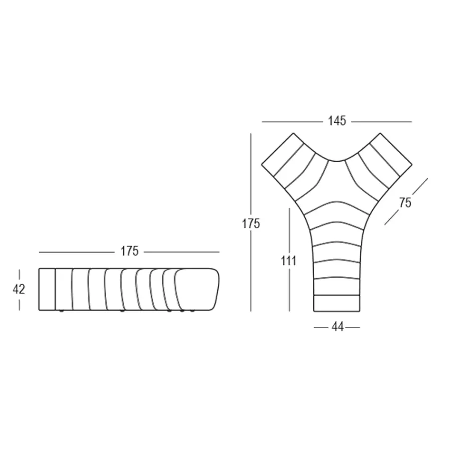 Sofa biurowa z polietylenu w kolorze matowym Made in Italy - Galatea Viadurini