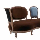 Luksusowa sofa design, 5 solidnych drewnianych oparć, made in Italy, Manno Viadurini
