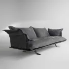 Nowoczesne sofa konstrukcja Shita skóry, 170, 220 lub 250 cm Viadurini