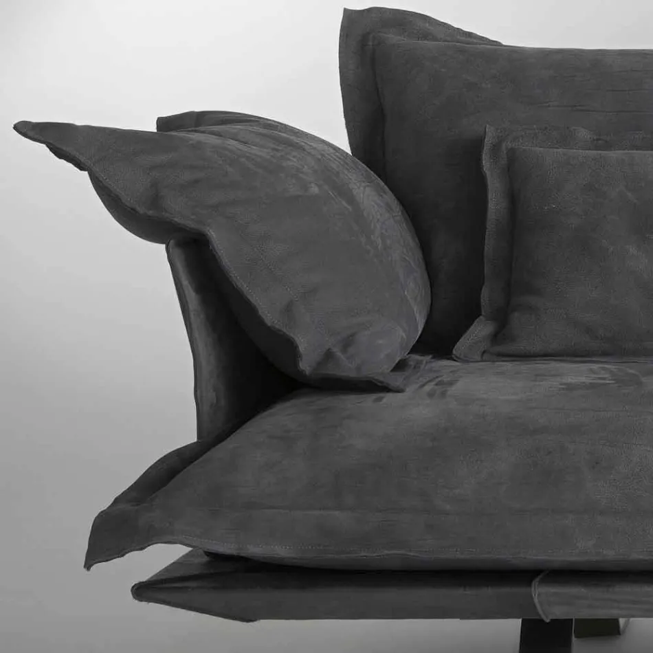 Nowoczesne sofa konstrukcja Shita skóry, 170, 220 lub 250 cm Viadurini