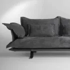 Nowoczesne sofa konstrukcja Shita skóry, 170, 220 lub 250 cm Viadurini