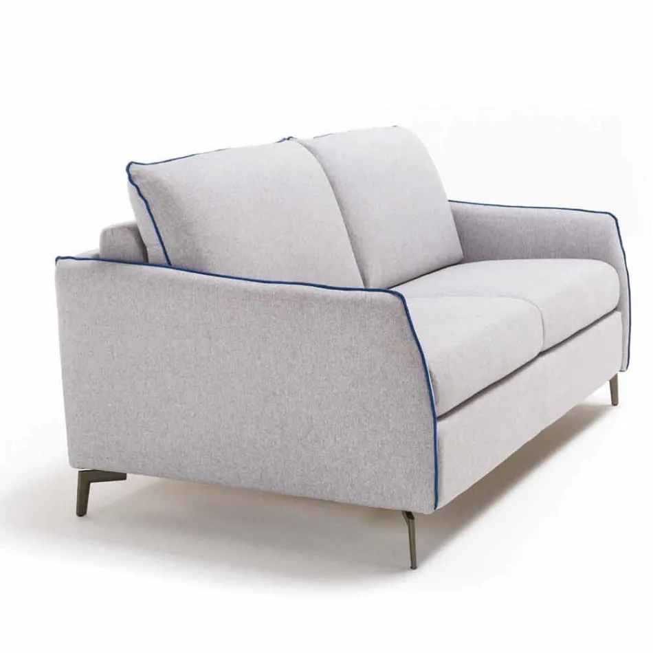 Nowoczesna sofa dwuosobowa dł. 145 cm ekoskóra / tkanina Erica Viadurini