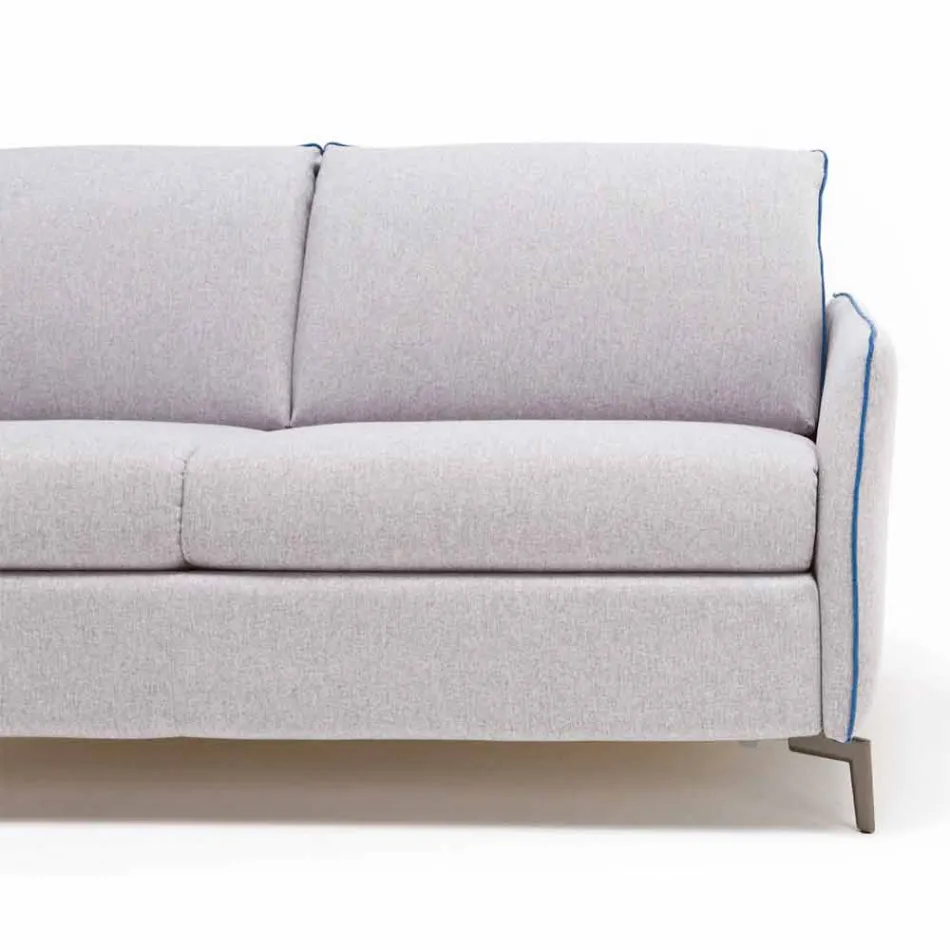 Nowoczesna sofa dwuosobowa dł. 145 cm ekoskóra / tkanina Erica Viadurini