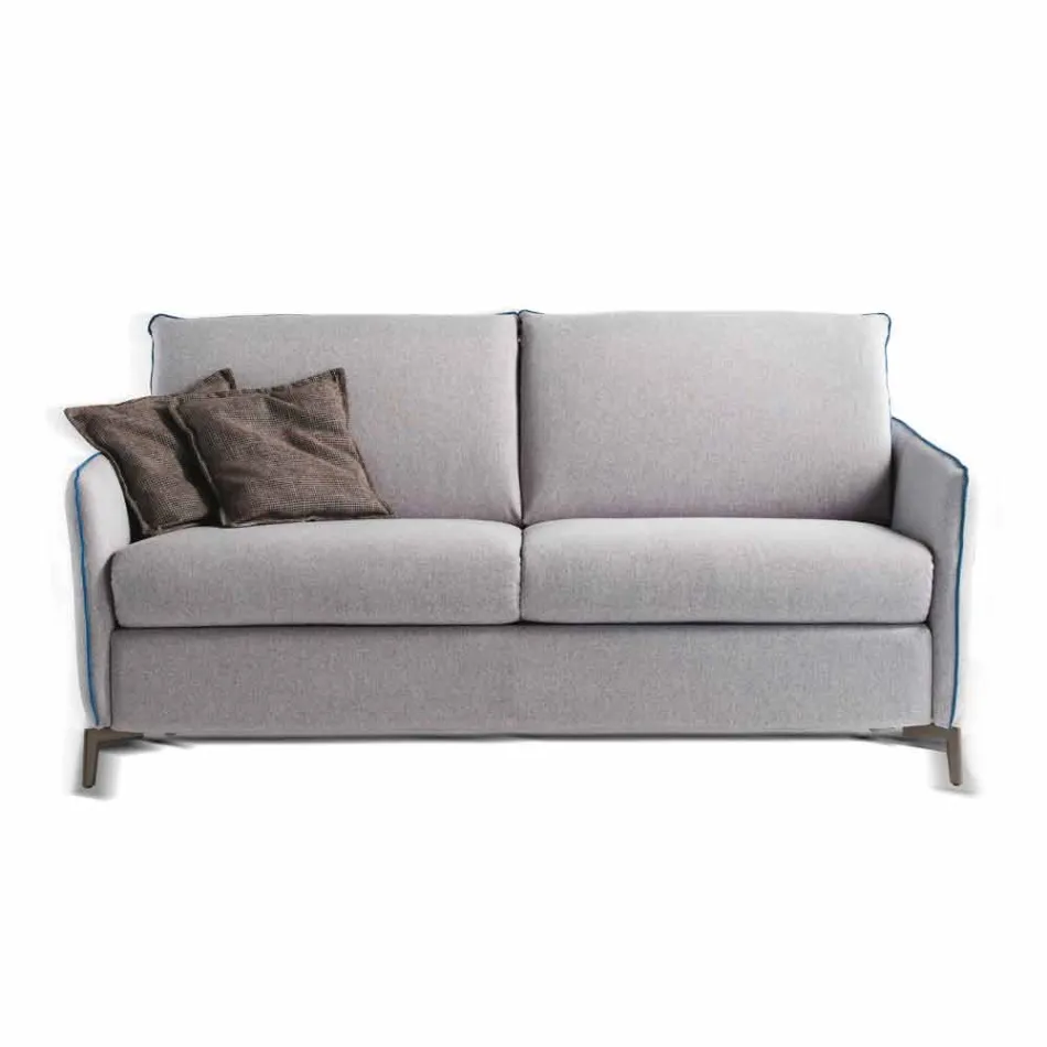 Nowoczesna sofa dwuosobowa dł. 145 cm ekoskóra / tkanina Erica Viadurini