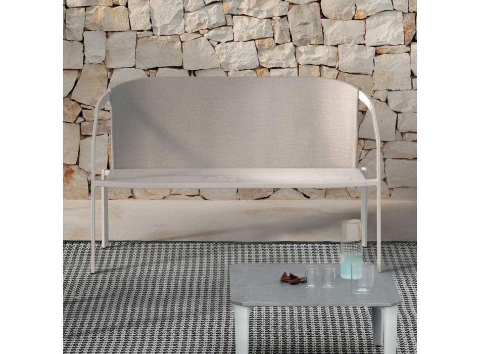2-osobowa sofa zewnętrzna z aluminiową konstrukcją Made in Italy - Zaika Viadurini