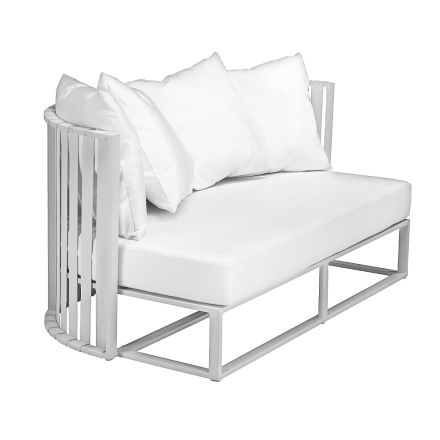 Sofa zewnętrzna 2 siedzenia z aluminium z linami Luksusowy design 3 wykończenia - Julie Viadurini