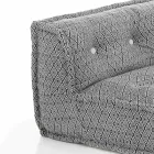 Wyściełana dwuosobowa sofa etniczna w patchworku i drewnie - włóknie Viadurini