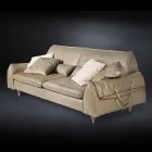 Litego drewna i skóry sofa z podłokietnikami Ewa obiektów prowadzi Viadurini