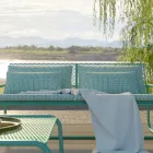 Metalowa sofa do nowoczesnego ogrodu Wysoka jakość Made in Italy - Karol Viadurini