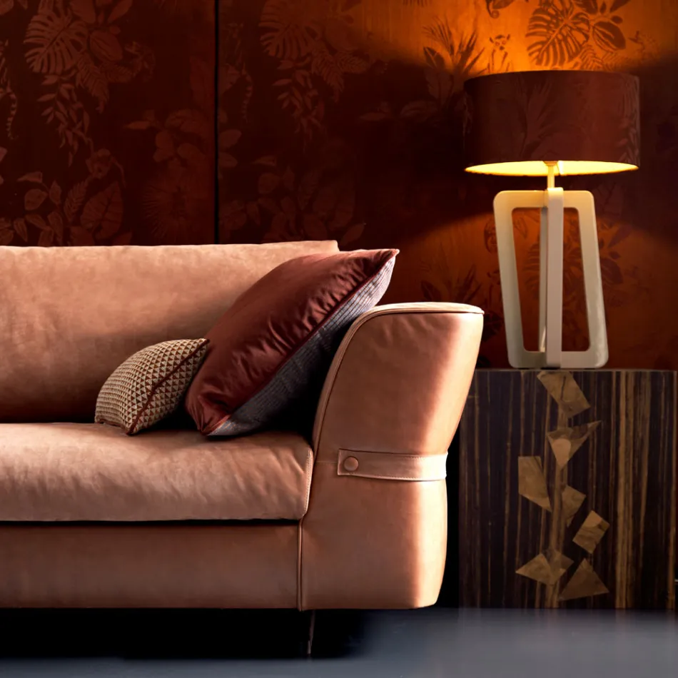 Sofa 3 osobowa tapicerowana z materiału Grilli Joe wykonana we Włoszech Viadurini