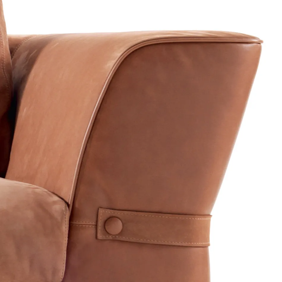 Sofa 3 osobowa tapicerowana z materiału Grilli Joe wykonana we Włoszech Viadurini