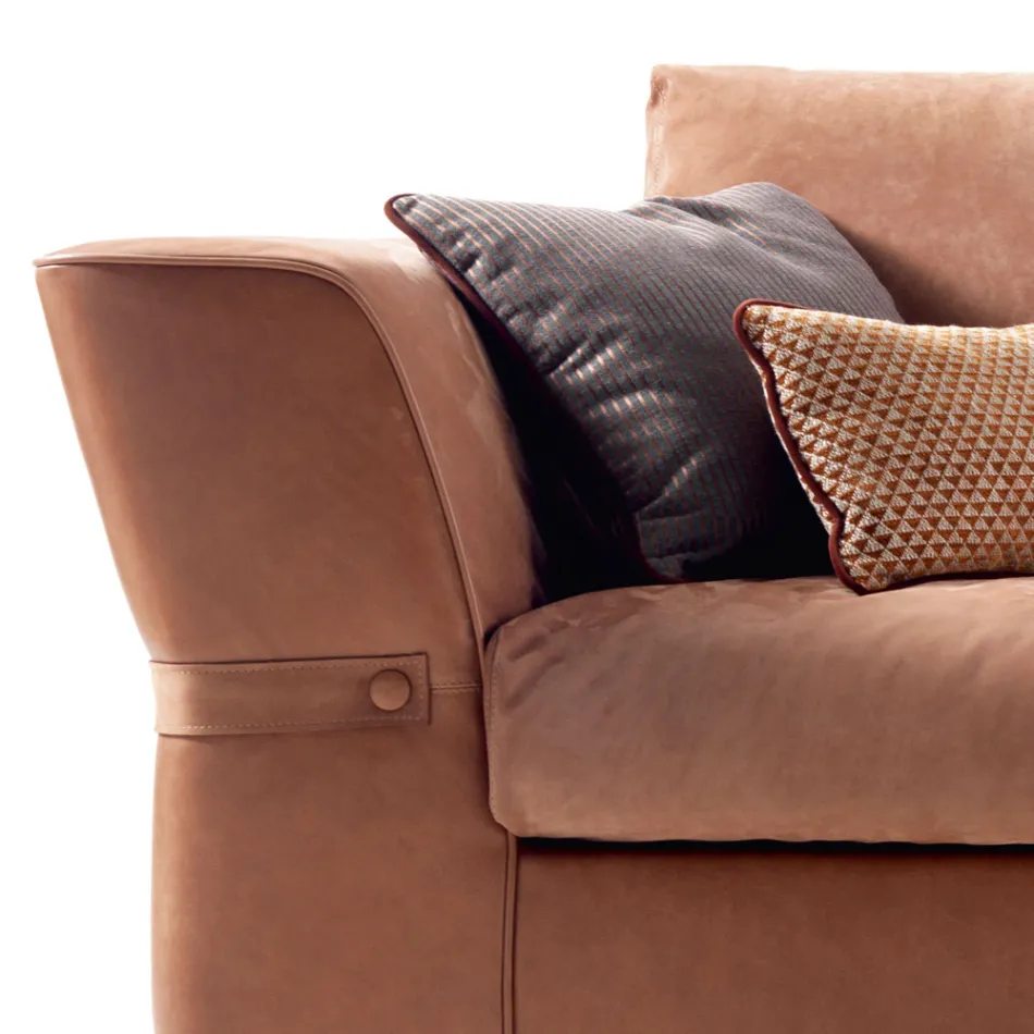 Sofa 3 osobowa tapicerowana z materiału Grilli Joe wykonana we Włoszech Viadurini