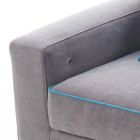 Sofa materiałowa z pufą Peninsula i gniazdem USB Made in Italy - Teneryfa Viadurini