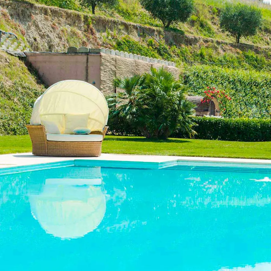 Sofa wyspa relaks ogród z Hectorem tkania wykonane ręcznie, nowoczesny design Viadurini