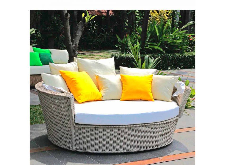 Sofa wyspa relaks ogród z Hectorem tkania wykonane ręcznie, nowoczesny design Viadurini