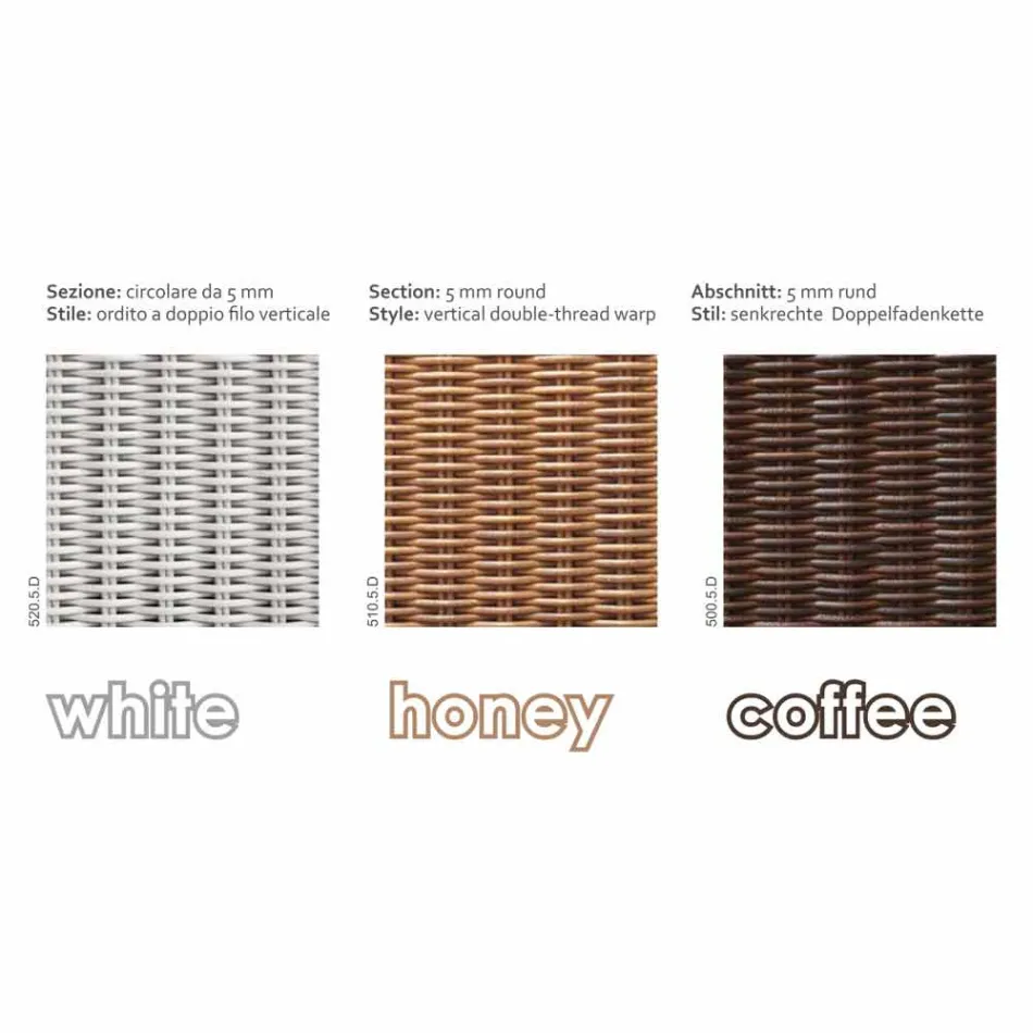 Sofa wyspa relaks ogród z Hectorem tkania wykonane ręcznie, nowoczesny design Viadurini